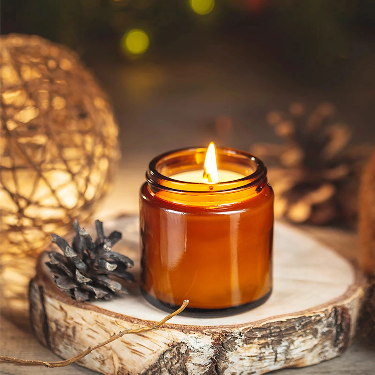 Glass Candle Jars, 4oz Amber R - Candle Making Jars With Lids 评论和价格