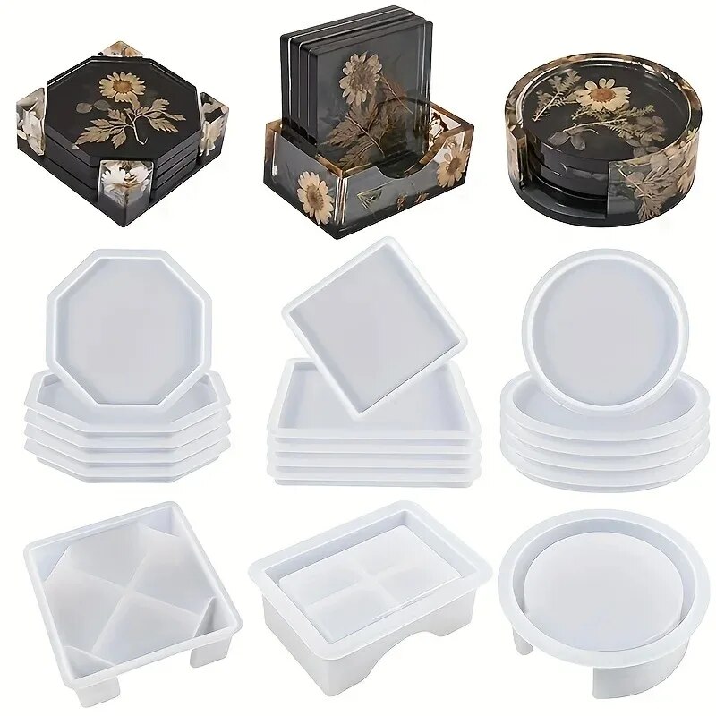 Coaster Resin Molds Set Includ - Candle Making Jars With Lids 评论和价格