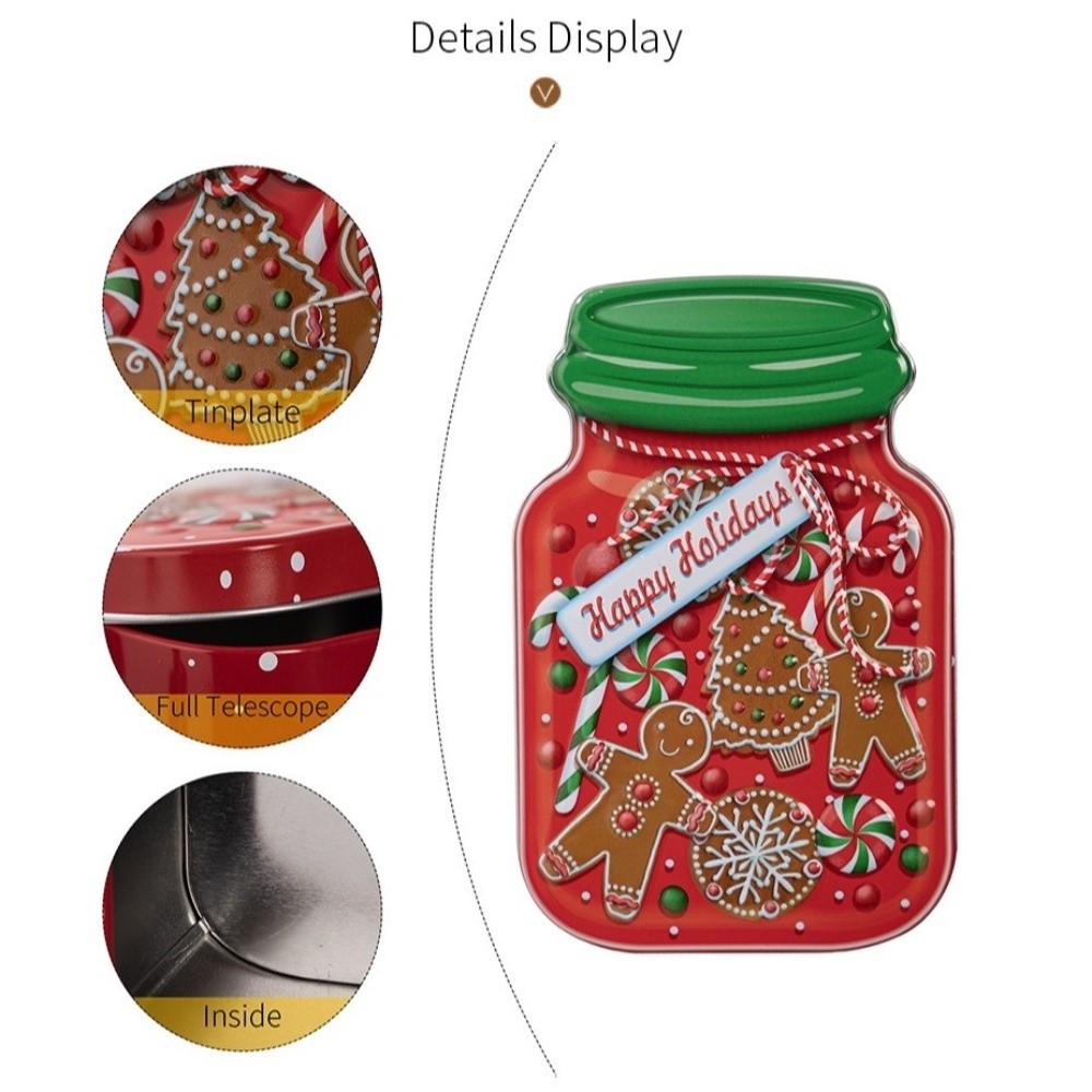 Portable Metal Christmas Tin B - Tin Container Lid 评论和价格