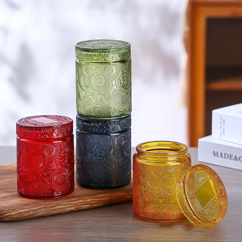 1pc Empty Glass Candle Cup Sto - Candle Making Jars With Lids 评论和价格